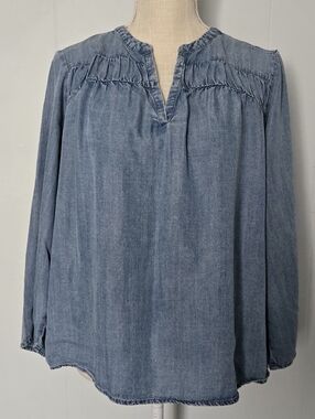 Splendid Chambray Blue Peasant Tunic
